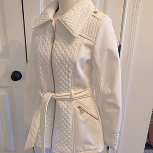 Winter white quilted belted Via Spiga coat
